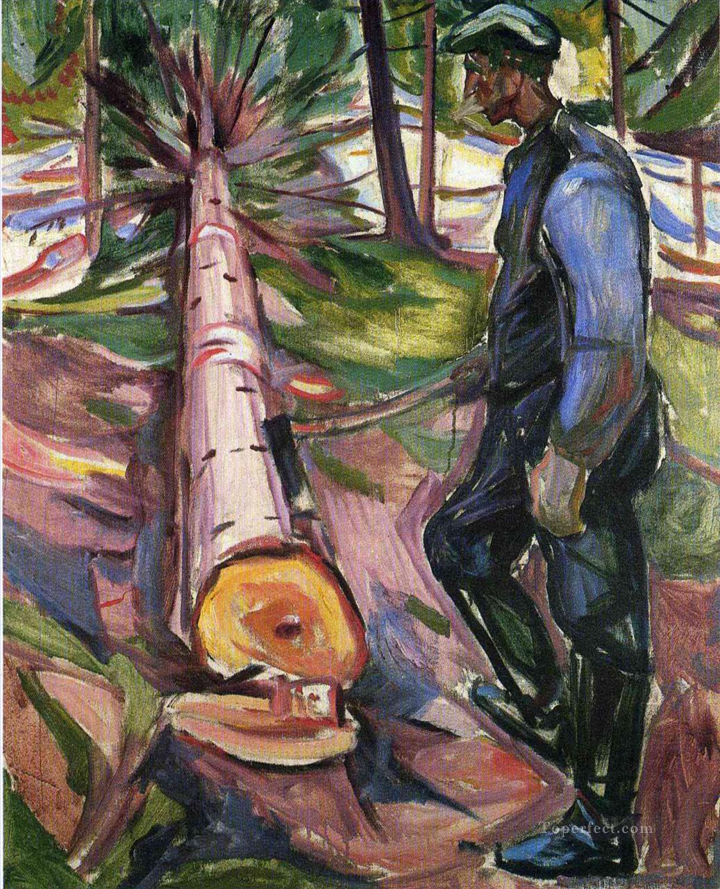 the lumberjack 1913 Edvard Munch Oil Paintings
